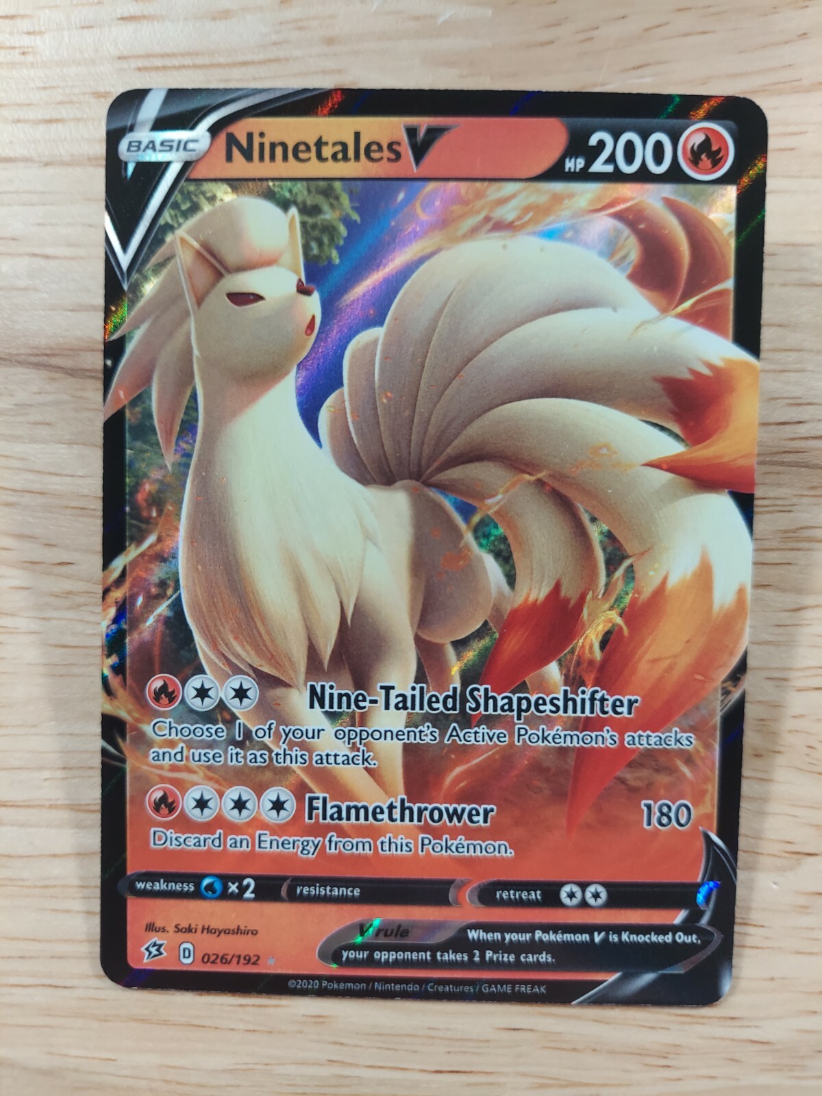 Ninetales V 026/192 Rebel Clash NM Ultra Rare Pokemon Card