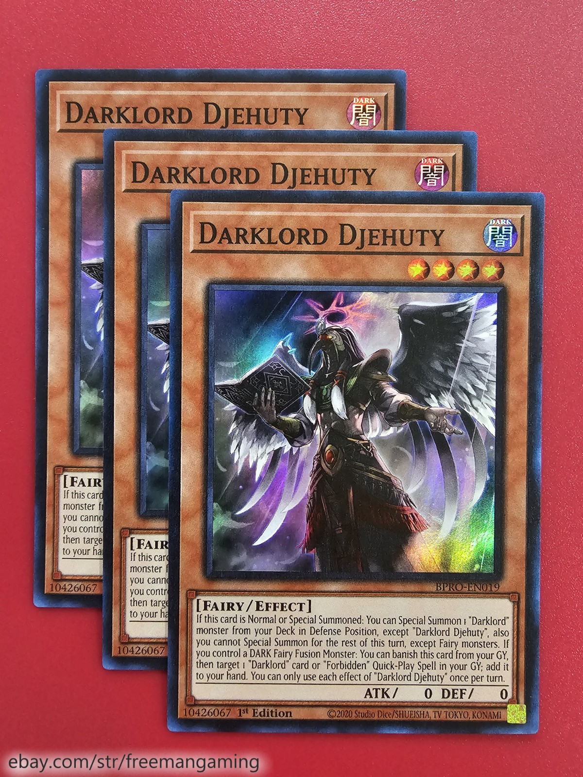 Yugioh Darklord Deck Core Set 9 card BPRO-EN019 018 063 Djehuty Gulgolet Dance