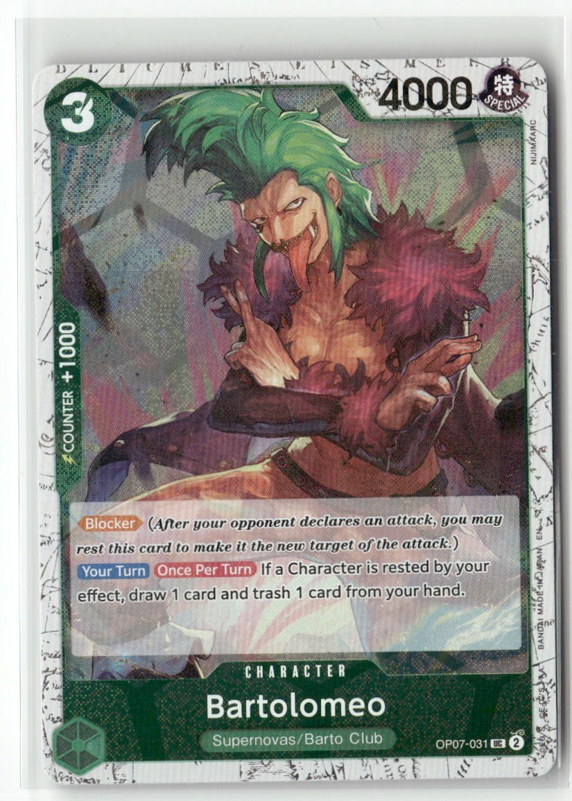 BARTOLOMEO OPO7-031 Foil One Piece 500 YEARS IN THE FUTURE TCG Anime Card