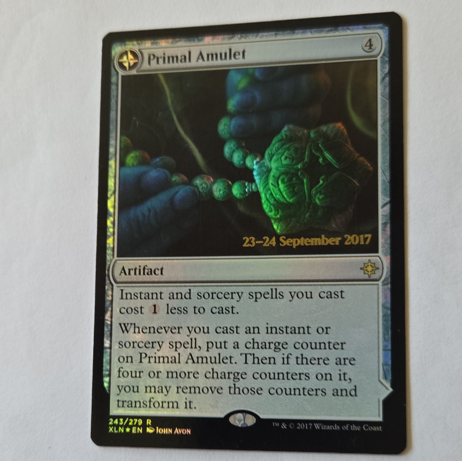 Primal Amulet Foil Prerelease Stamped Artifact Ixalan