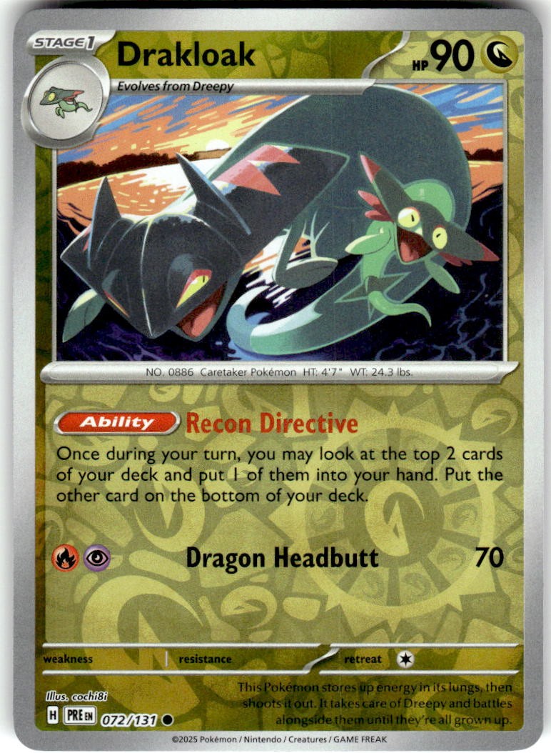 Drakloak 072/131 Common Prismatic Evolutions Pokemon Reverse Holo NM/M