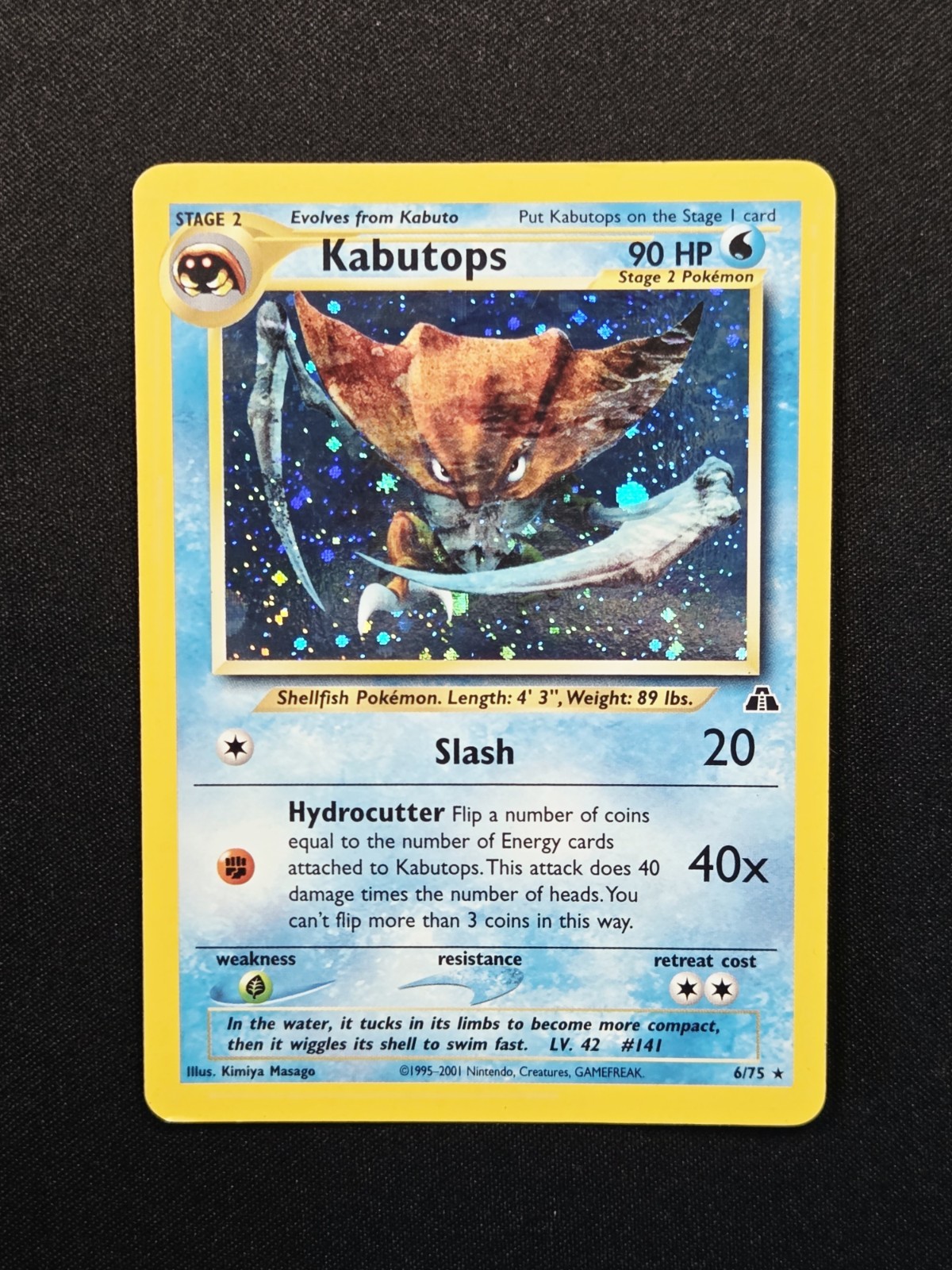 Kabutops 6/75 Neo Discovery Holo Rare WoTC Unlimited Pokemon 2001 LP