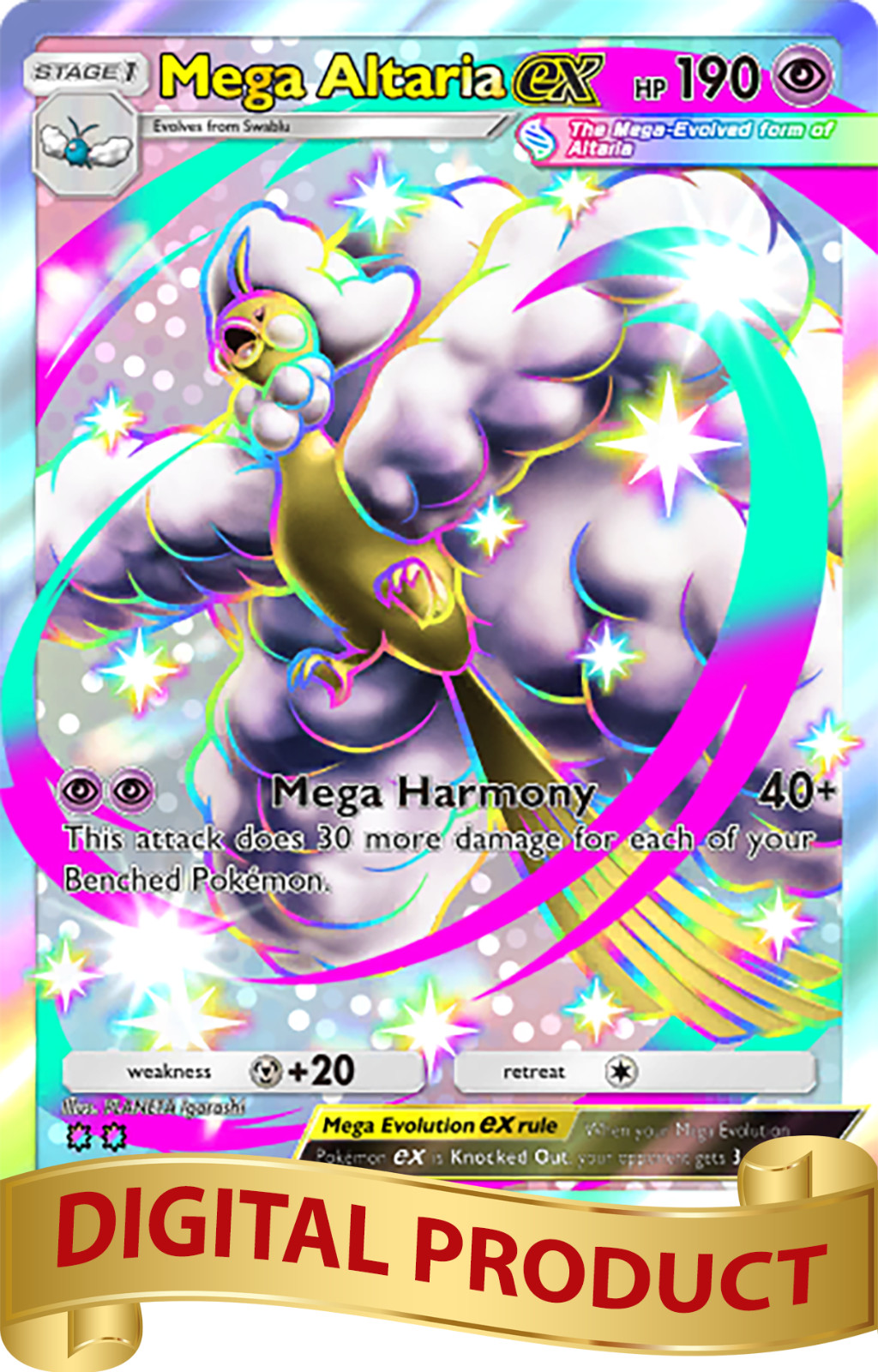 Pokemon Pocket TCG Card Full 2 Star Shiny Mega Altaria EX Paradox Drive DIGITAL