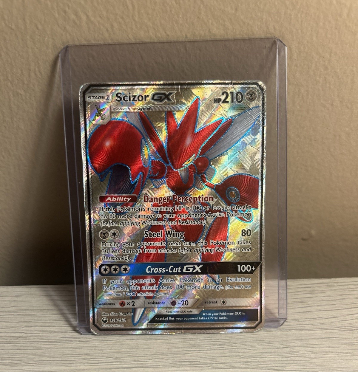 Pokemon TCG Scizor GX 158/168 Celestial Storm Secret Rare Holo Full Art
