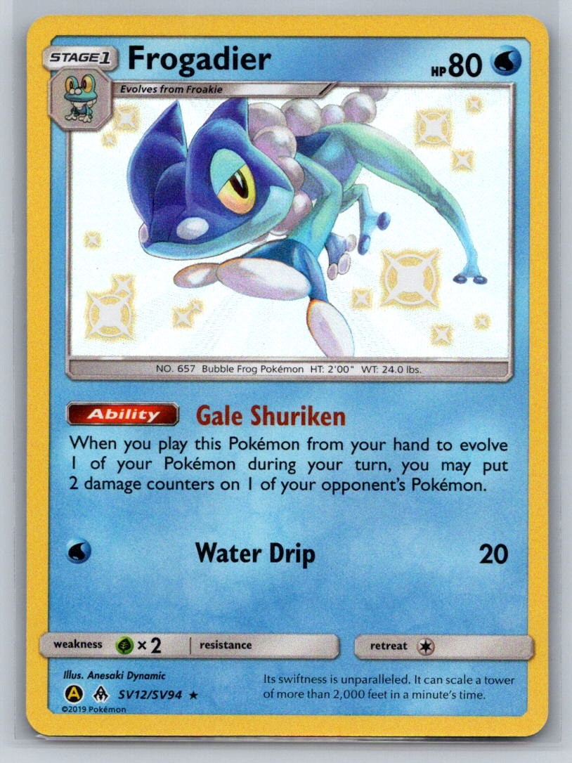 Frogadier Holo Shiny Holo Rare Hidden Fates: Shiny Vault SV12/SV94 NM