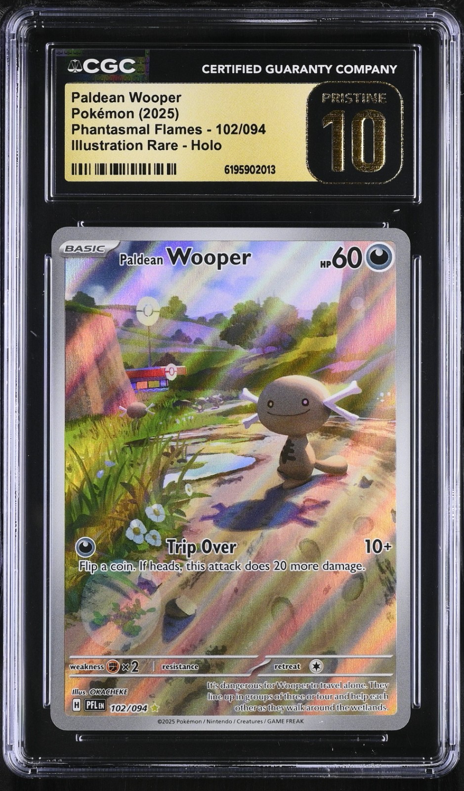 2025 Pokemon Paldean Wooper 102/094 Phantasmal Flames CGC 10 PRISTINE