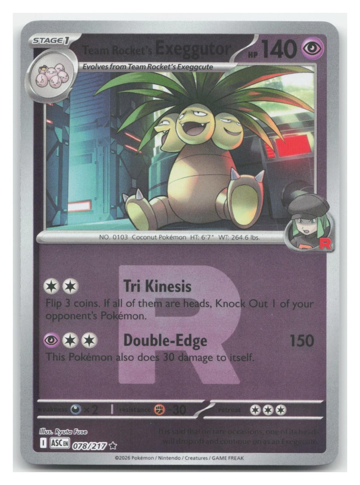 Team Rocket’s exeggutor 078/217 ASC Reverse Holo 🔥B2G1 Coupon🔥 NM