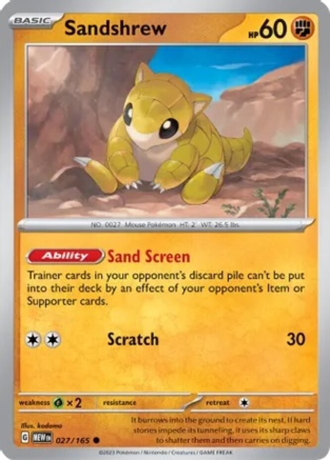 Sandshrew – 027/165 – Common – Lightly Played