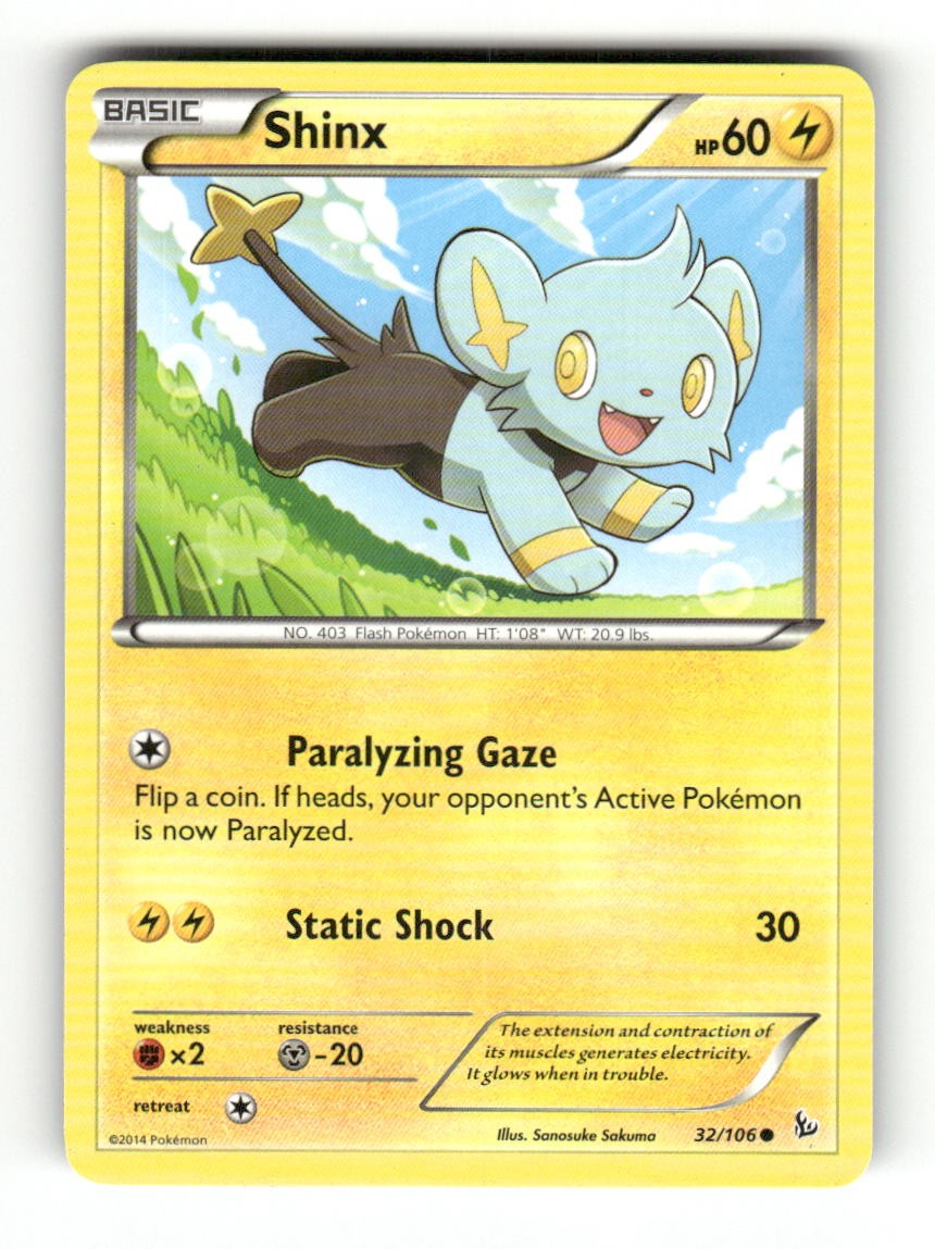 Shinx 32/106 Common Flashfire Pokemon Lightly Played Sanosuke Sakuma