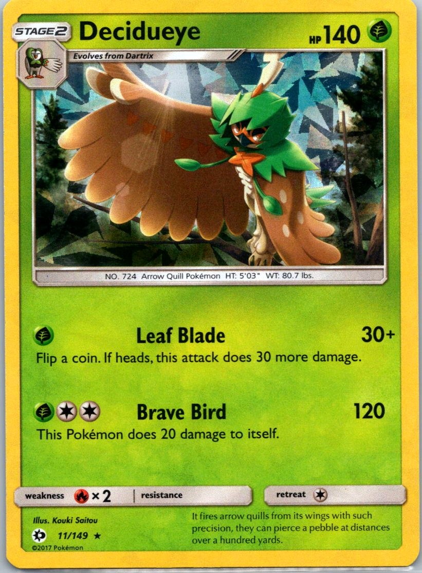 Decidueye – (Cracked Ice Holo) 011/149 Holo Rare Deck Exclusives 2016 LP