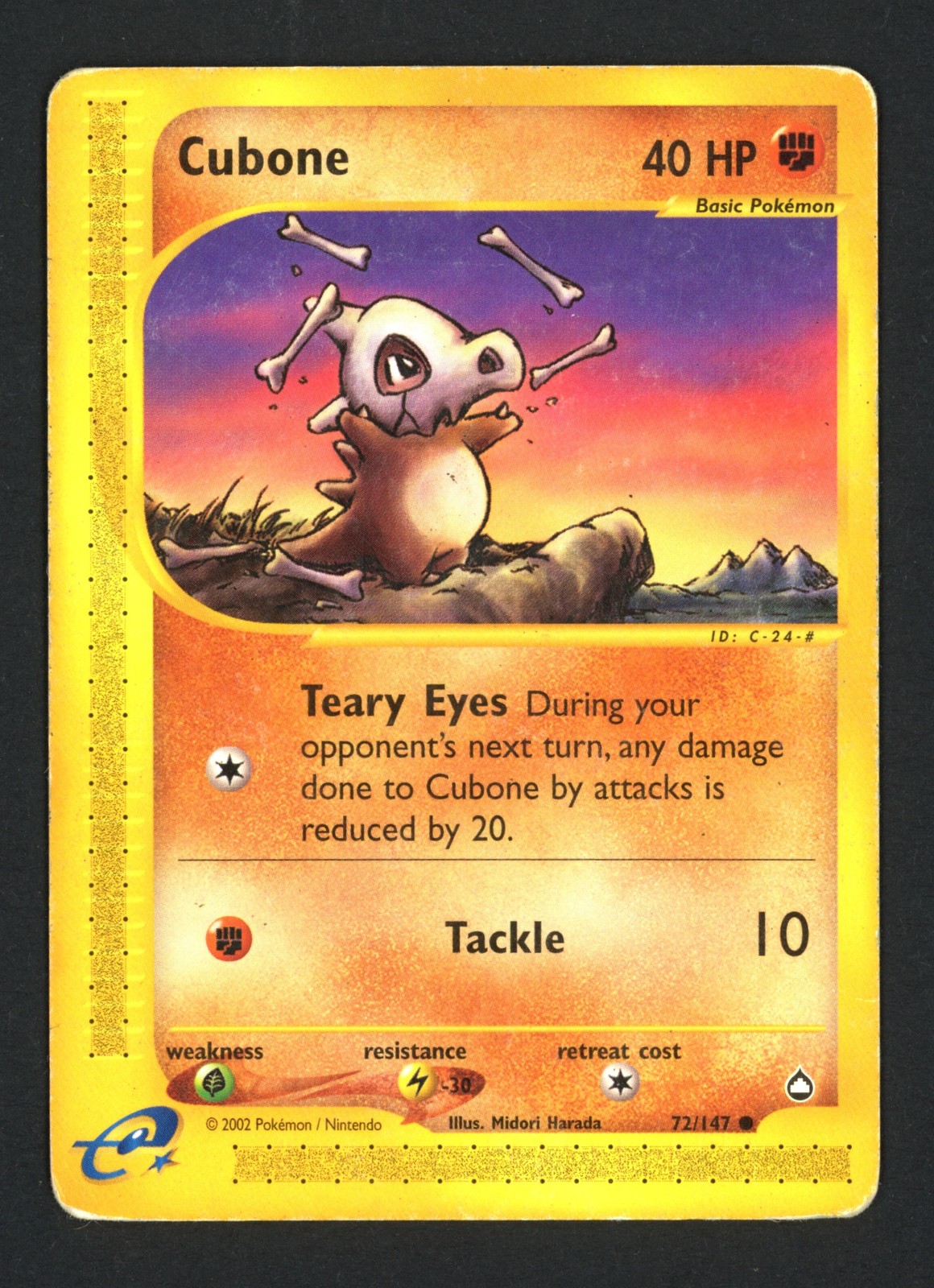 Cubone 72/147 Aquapolis Common Pokemon TCG