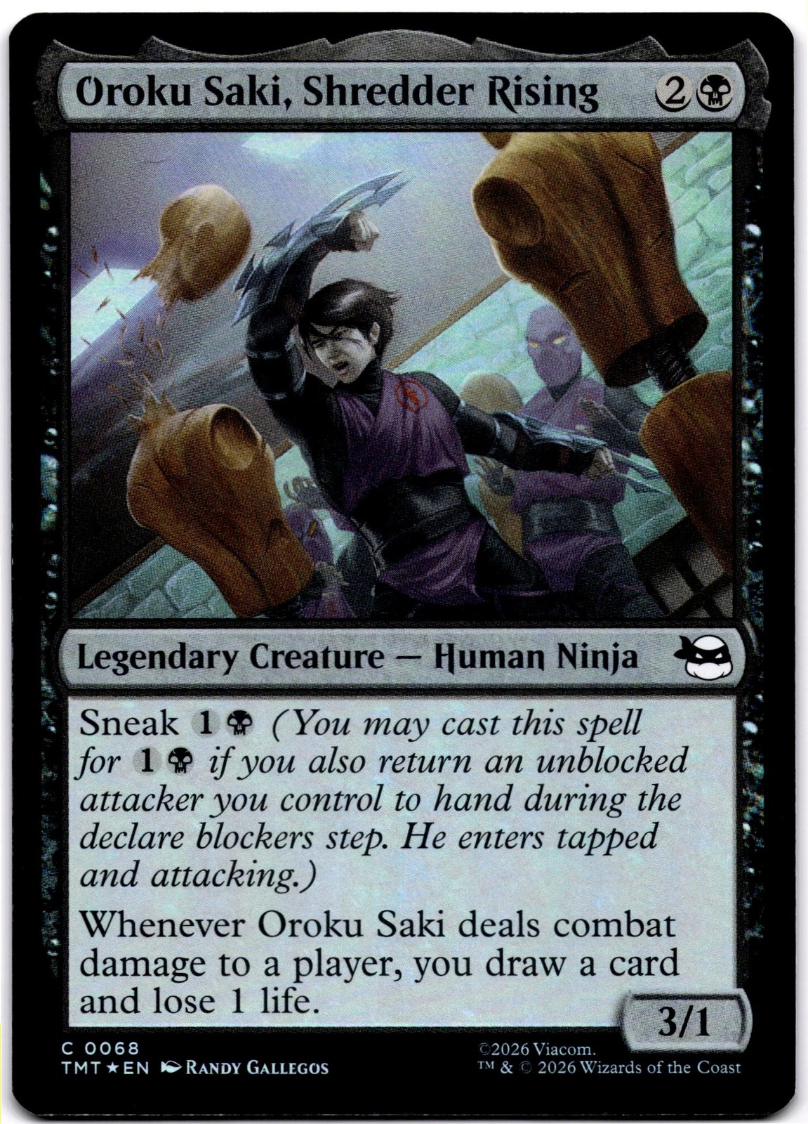 Oroku Saki, Shredder Rising Foil C 68 NM TMT Slawomir Maniak