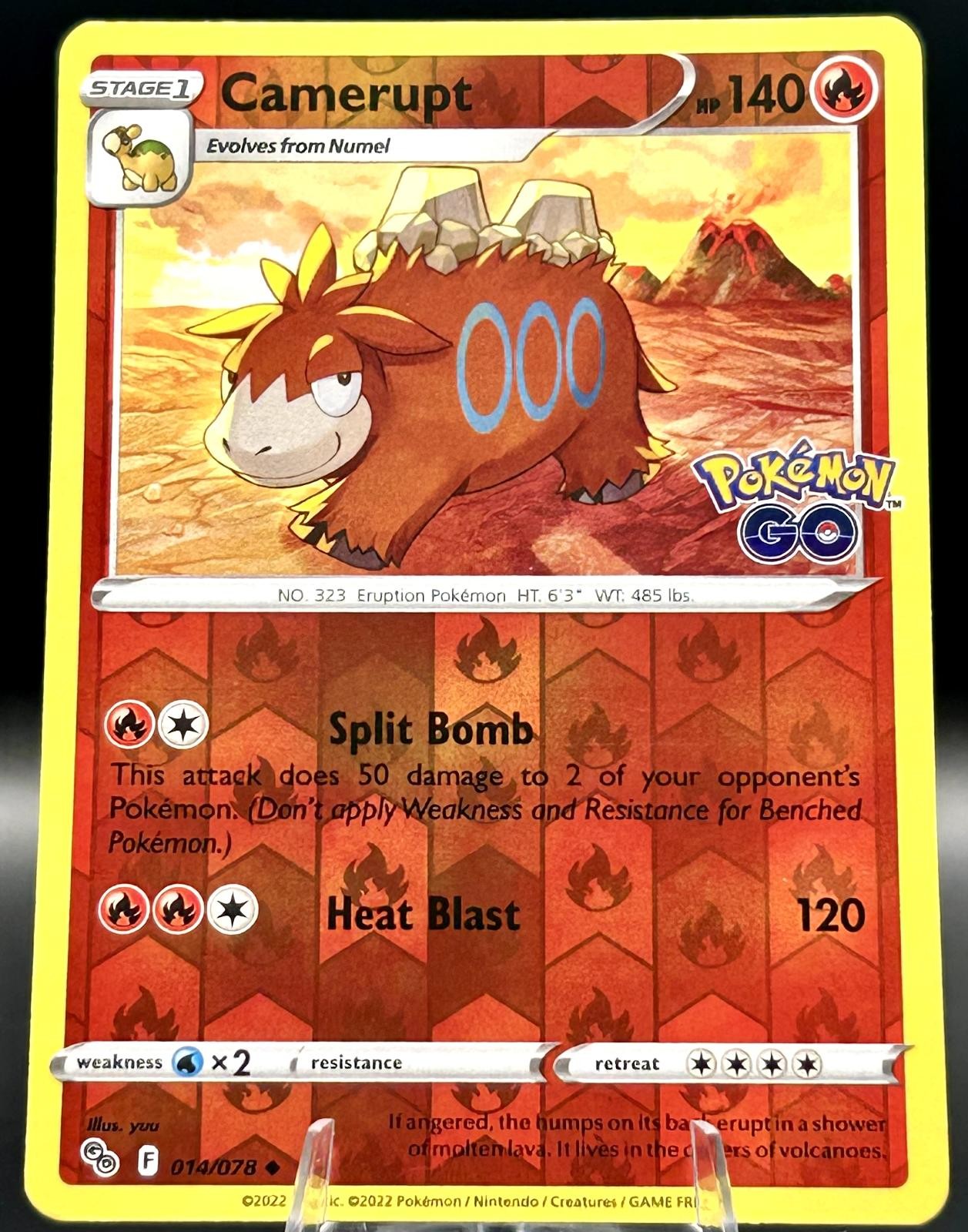 Camerupt 014/078 Uncommon Pokemon GO Pokemon TCG Reverse Holo Near Mint