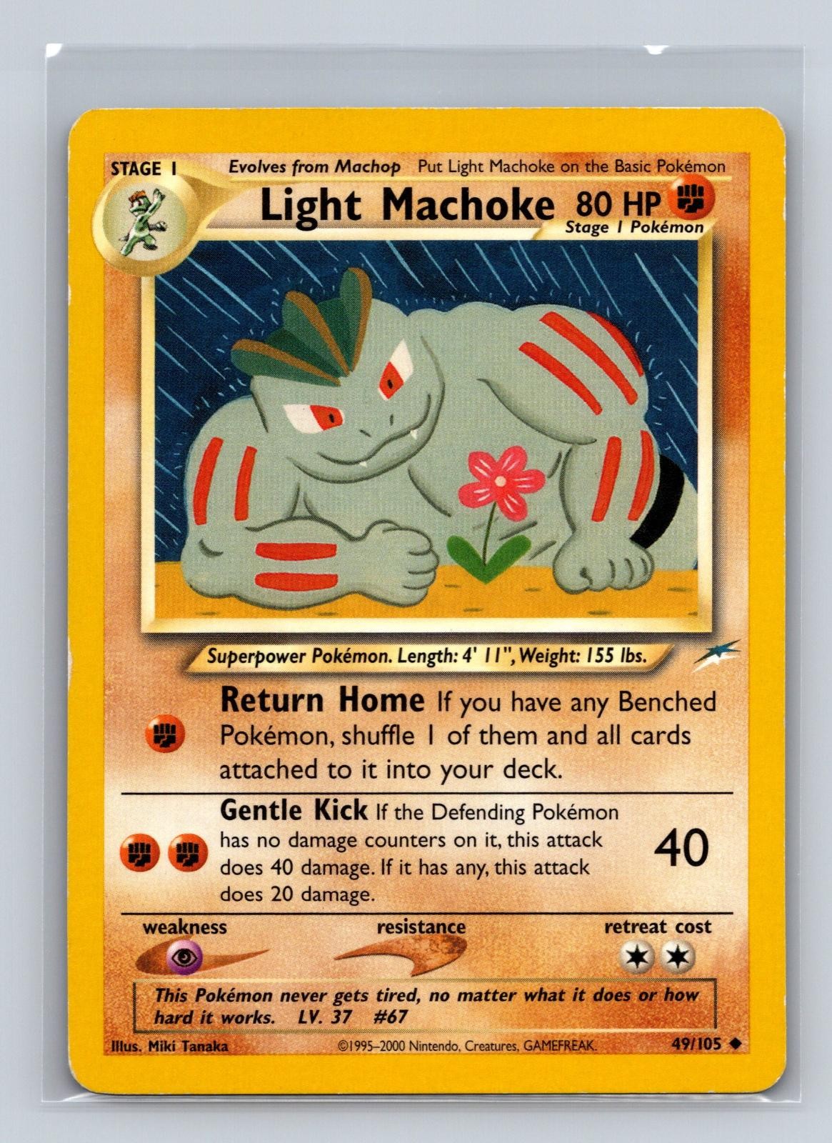 Light Machoke 49/105 Uncommon Neo Destiny Pokemon Unlimited Damaged