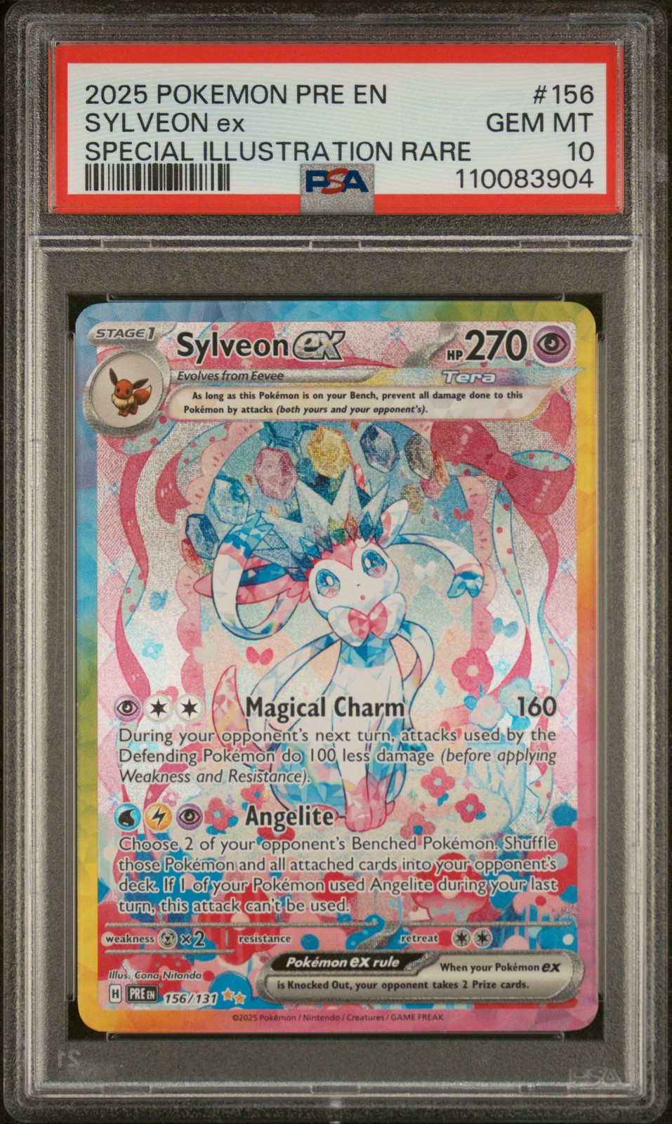 Pokemon Sylveon EX Prismatic Evolutions 156/131 Special Illustration Rare PSA 10
