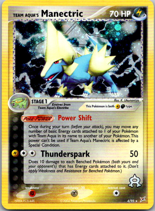 Team Aqua’s Manectric – Holo Holo Rare EX Team Magma vs Team Aqua 4/95 NM
