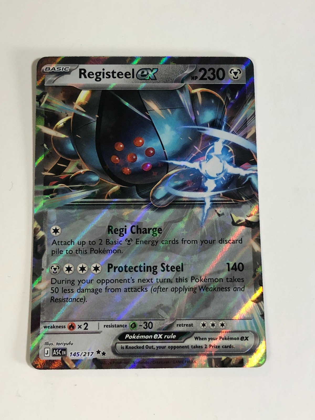 Pokemon TCG Ascended Heroes Registeel EX 145/217 Near Mint