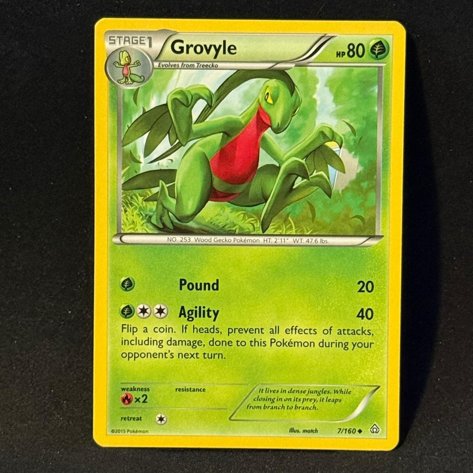 Grovyle 7/160 Uncommon Primal Clash Pokemon Near Mint