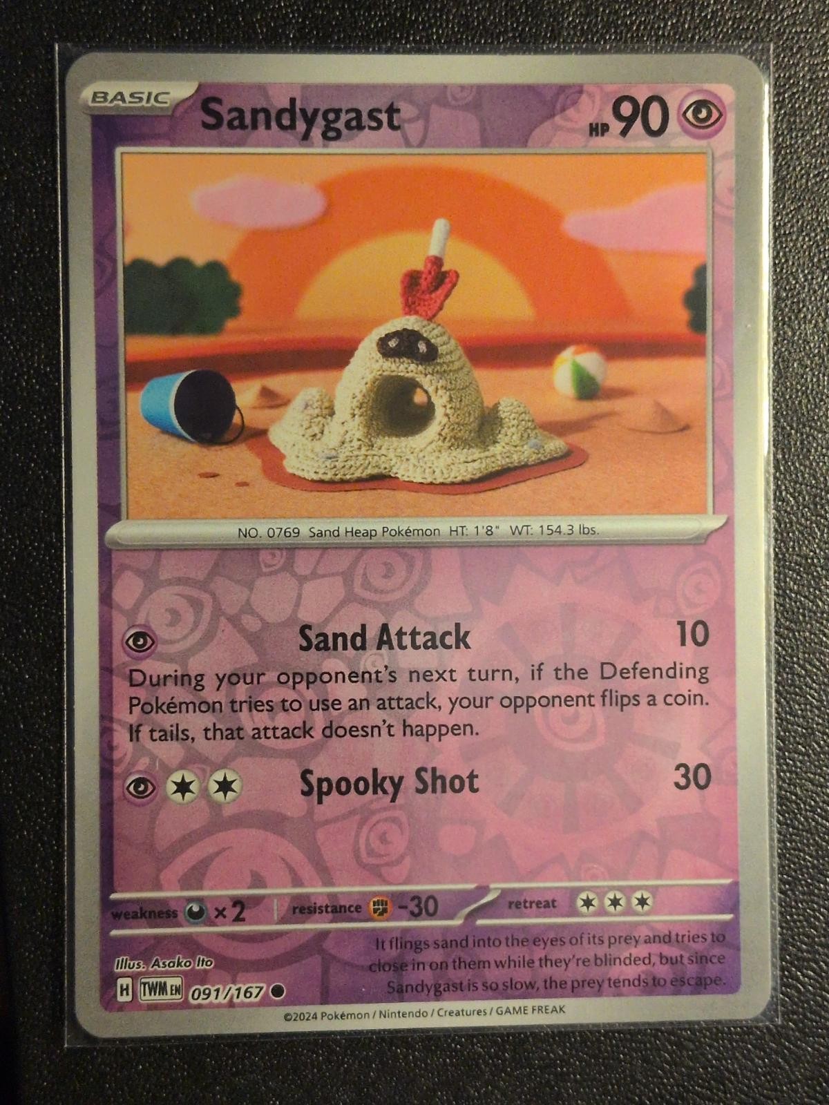 Pokemon Sandygast 091/167 Twilight Masquerade ASAKO ITO Reverse Holo