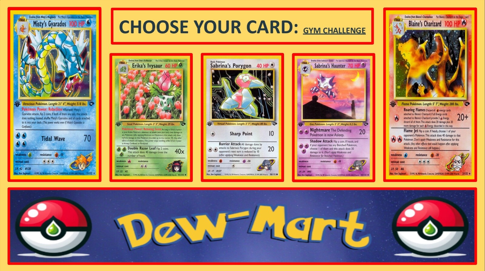 2000 – Pokemon TCG – Gym Challenge – Pick Your WOTC Cards – 1st Ed & Unlimited