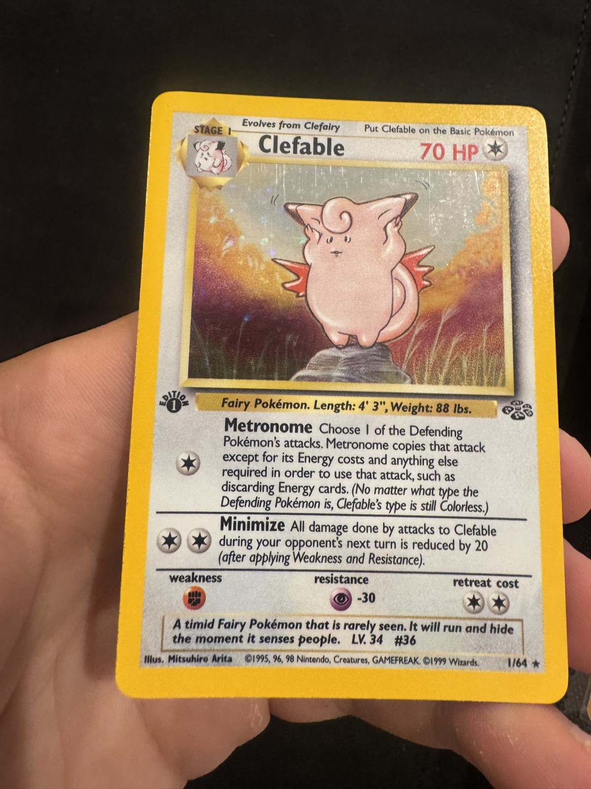 Clefable 01/64 first edition Jungle Holo