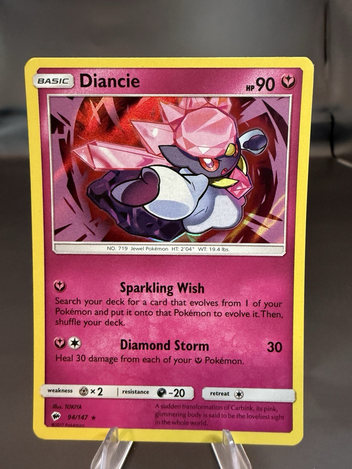 Diancie Holo Rare SM – Burning Shadows 94/147 NM Pokémon TCG Card