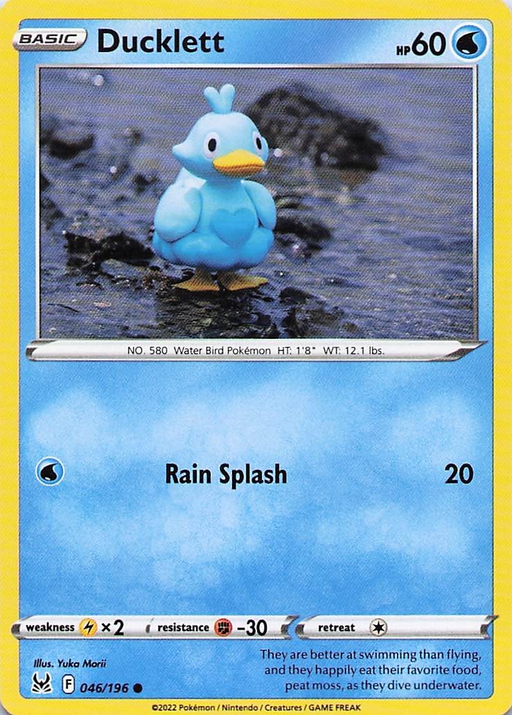Ducklett – (Artist Yuka Morii) 046/196 Common 2022 Lost Origin Pokemon NM