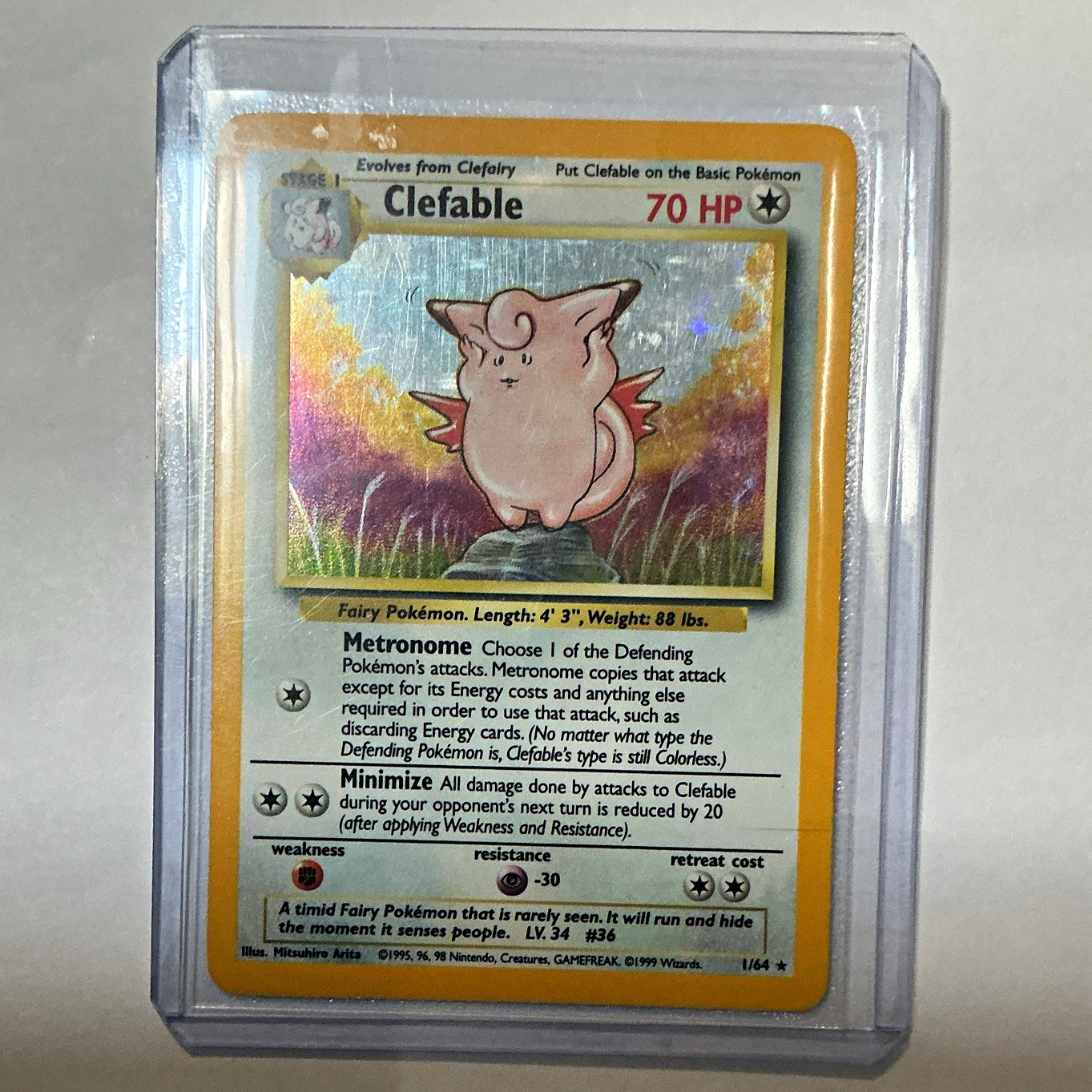 Wizards of the Coast Clefable 1/64 Jungle Holo Rare English 1999 70 HP
