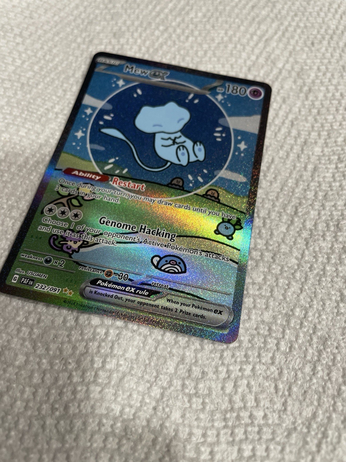 Pokemon TCG Mew ex 232/091 Paldean Fates SIR Full Art Holo English Small Scratch
