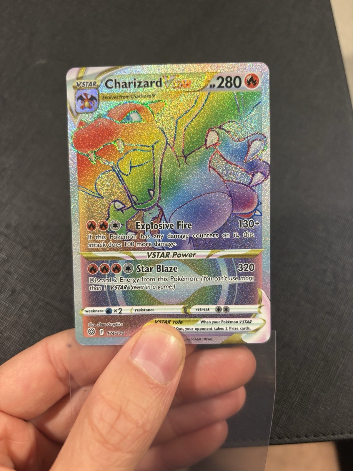 Charizard VSTAR 174/172 Rainbow Secret Rare Brilliant Stars Pokemon English