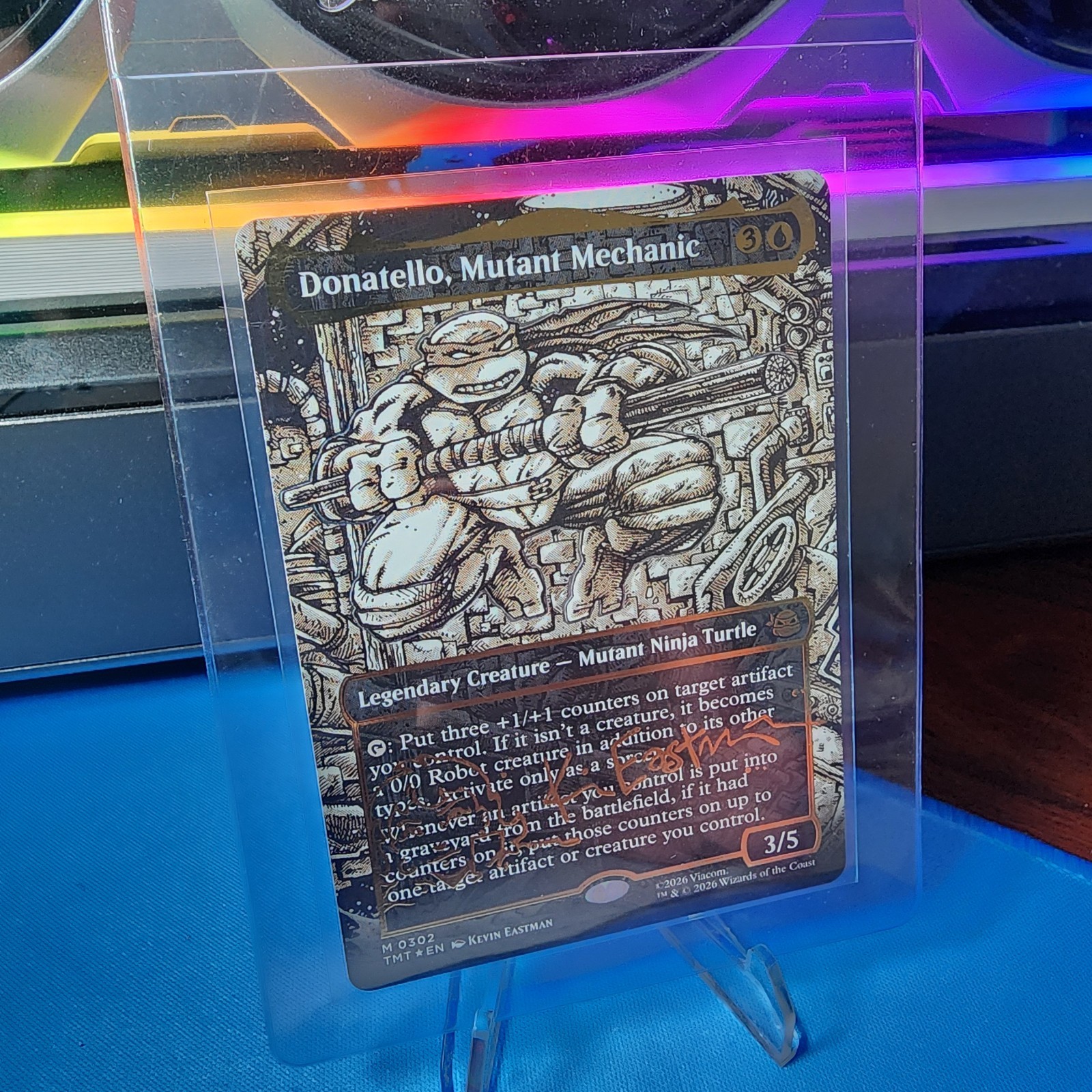 MTG TMNT Donatello, Mutant Mechanic Borderless Gold Stamped Signature Foil M0302