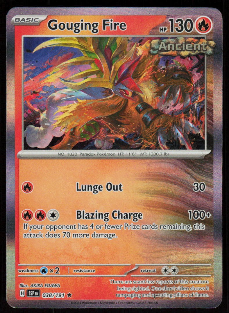 Gouging Fire 038/191 Rare Surging Sparks Pokemon Holo Near Mint