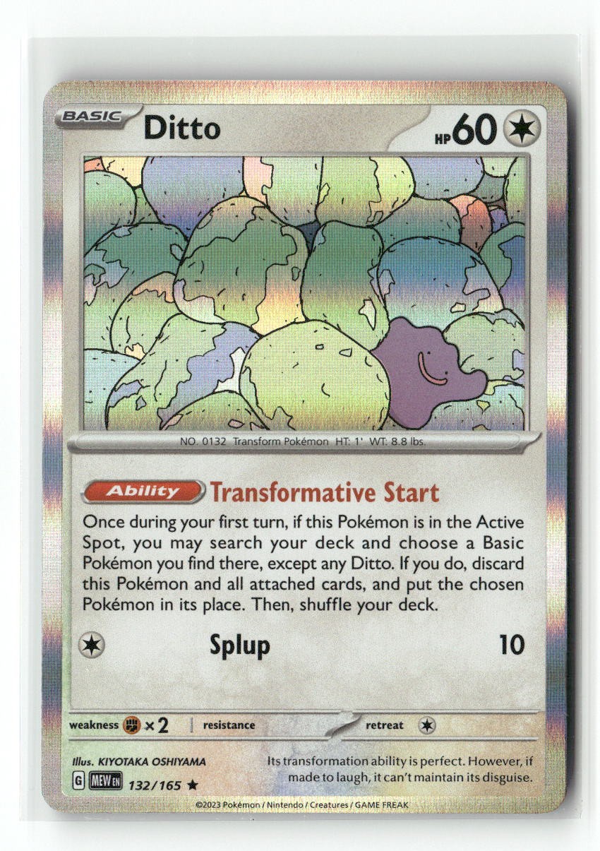 Ditto 132/165 Rare 151 Pokemon Holo Near Mint