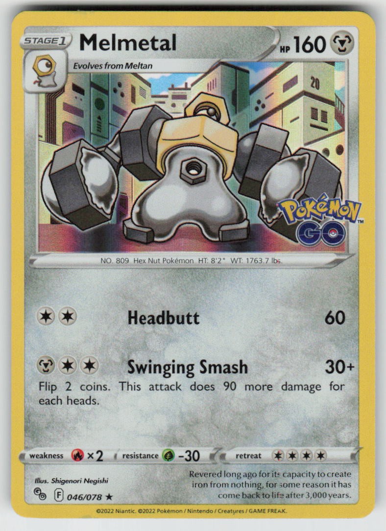 Holo Melmetal 046/078 Rare Pokemon GO Near Mint