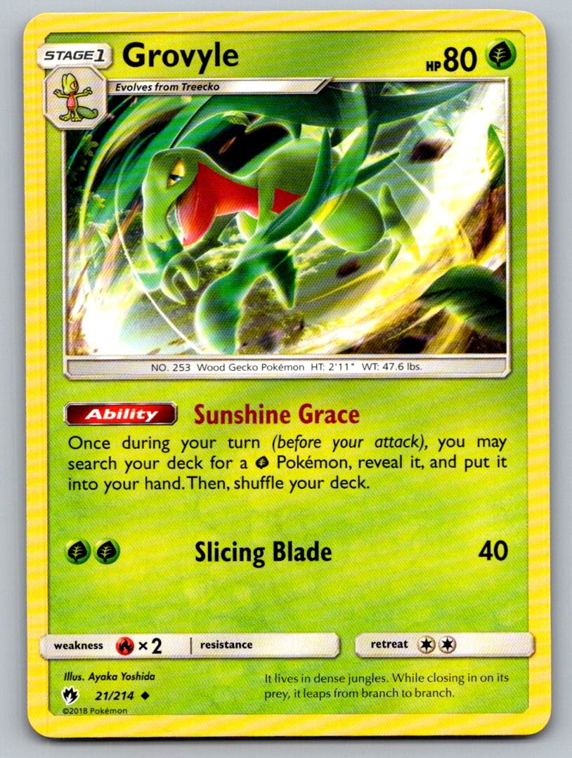 Grovyle 21/214 Uncommon Lost Thunder Pokemon Lightly Played