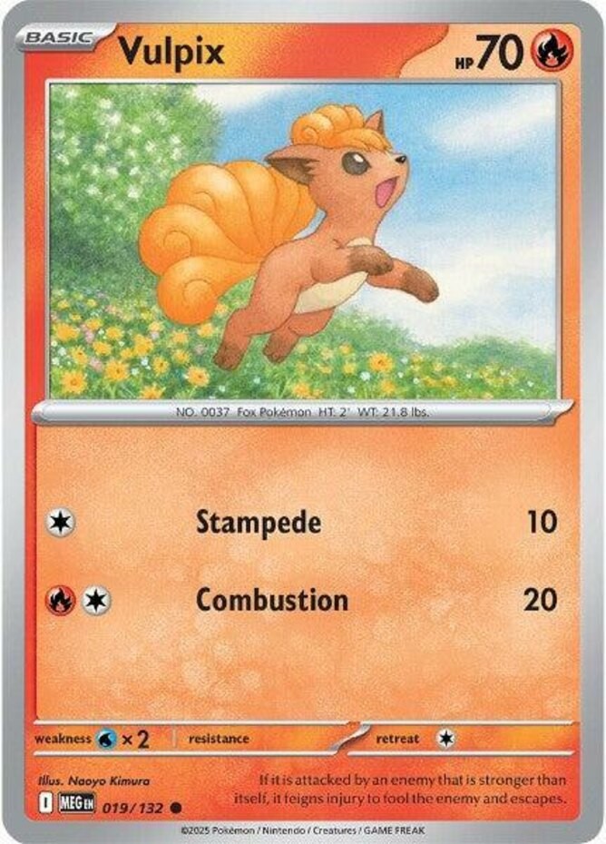 Vulpix – 019/132 – Common – Near Mint – Mega Evolution – Base Set
