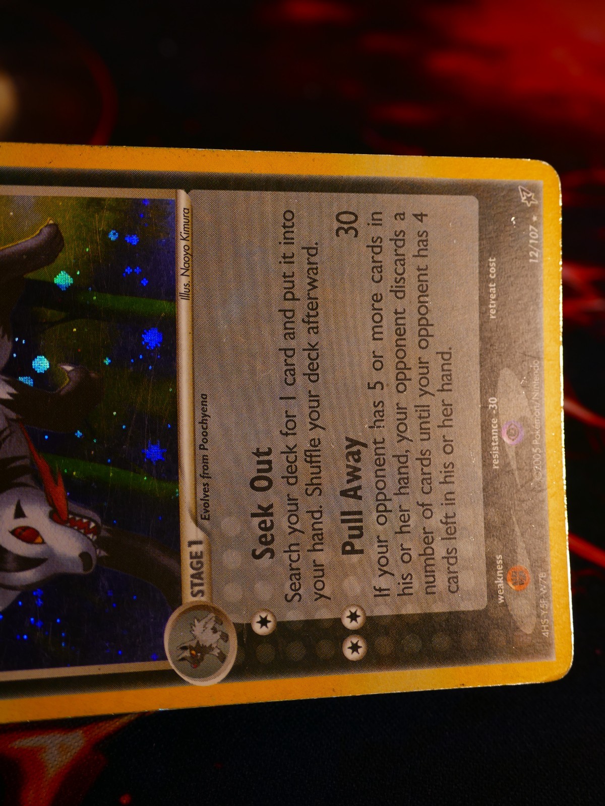 HP Pokemon MIGHTYENA Card EX DEOXYS Set #12/107 Holo Foil Rare#3