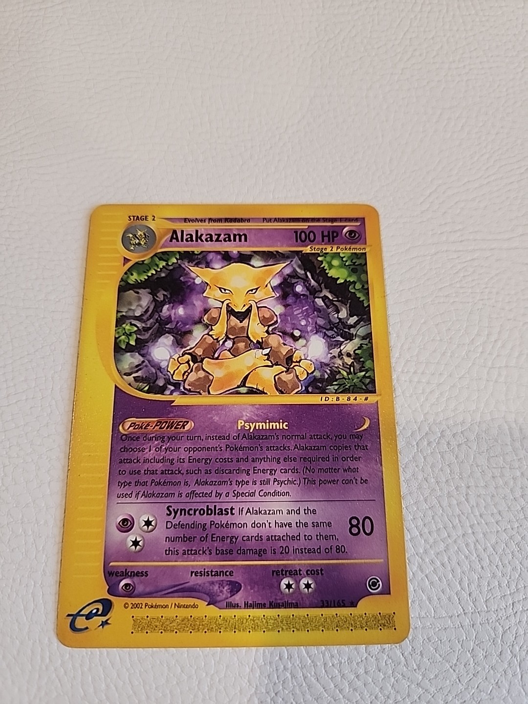 Alakazam Expedition Shirt Regular, Rare, 33/165, 2002 Pokémon LP