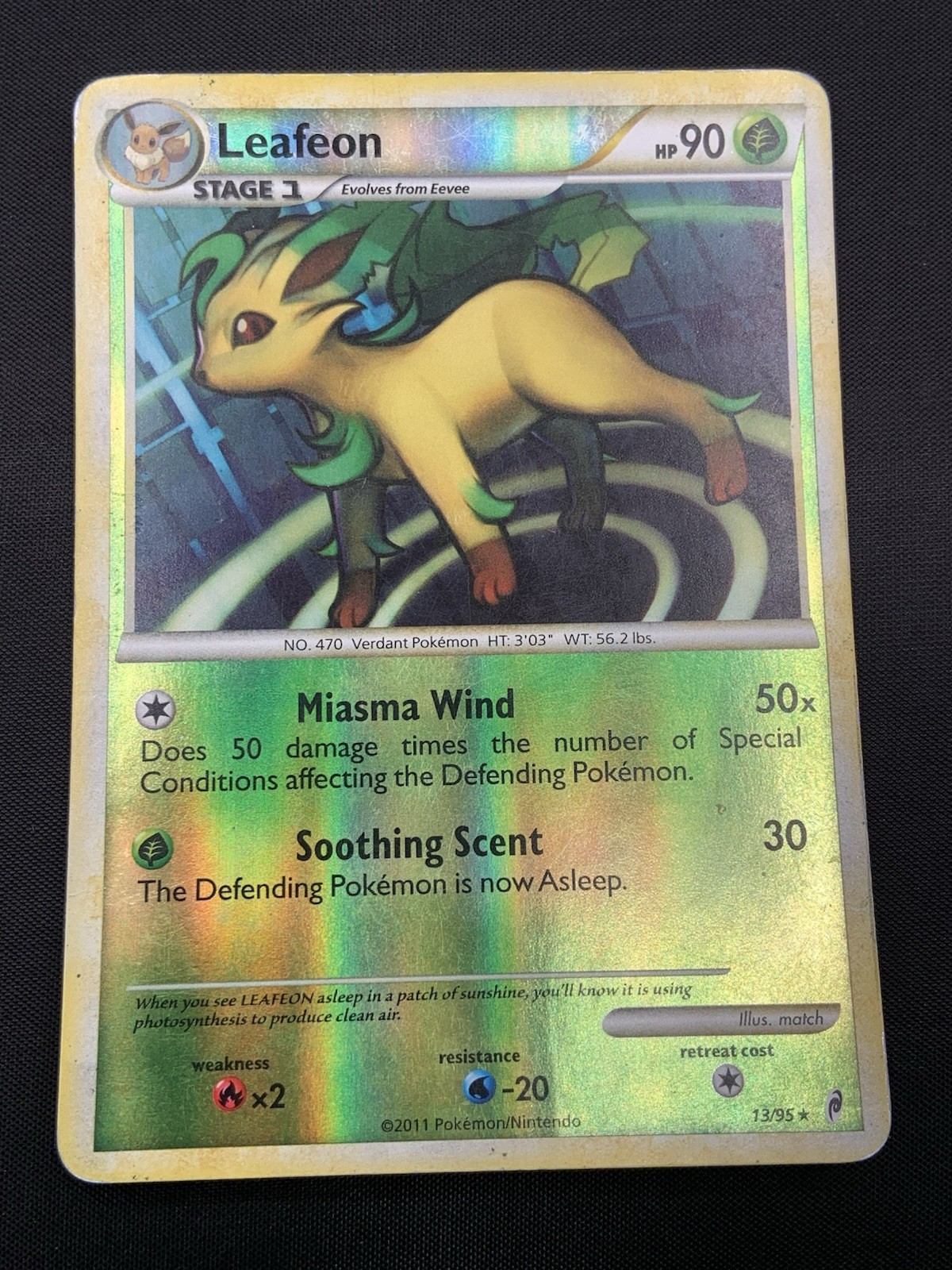Pokemon TGC 2011 Call of Legends Leafeon 13/95 Reverse Holo Card