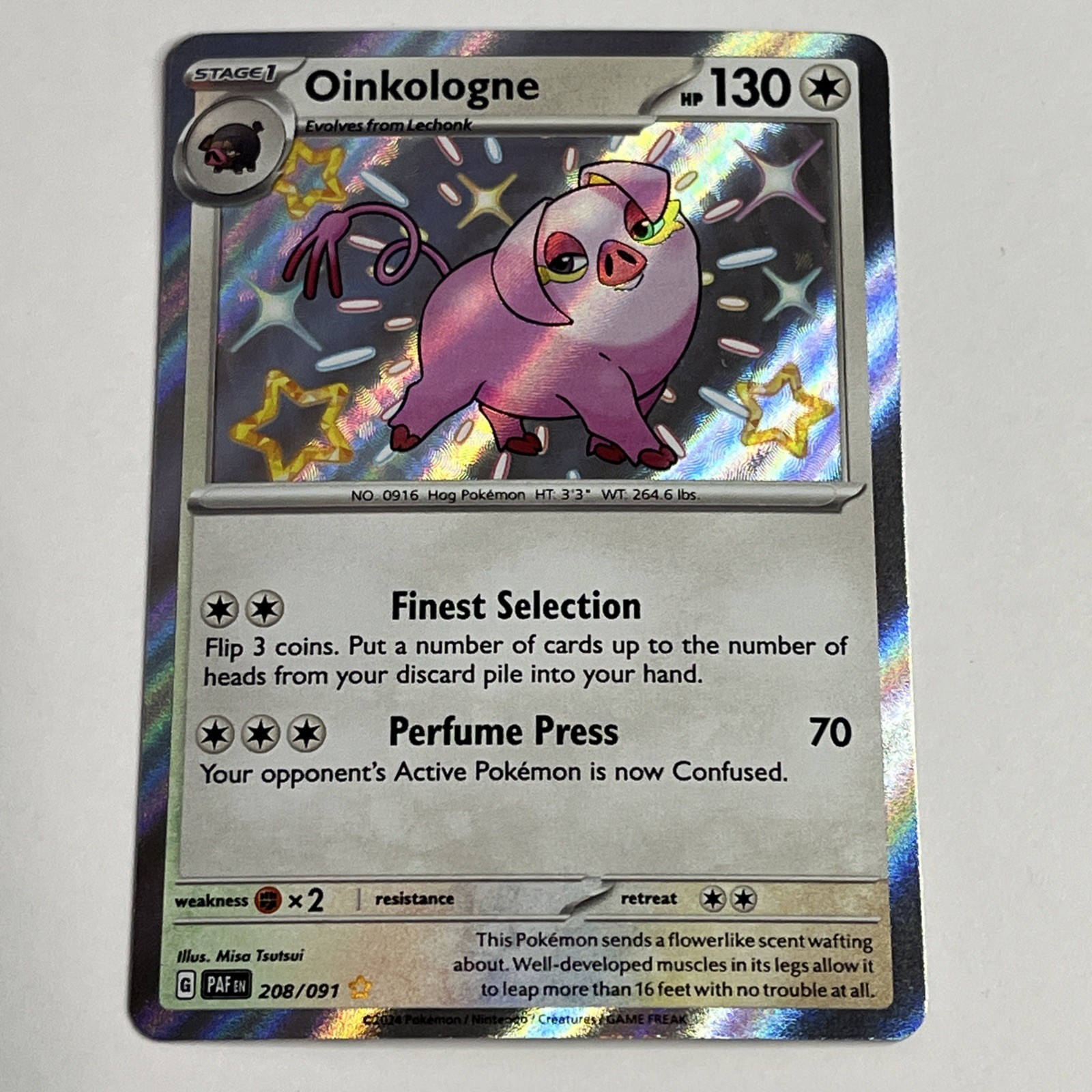 Oinkologne – Paldean Fates – Shiny Holo Rare – LP 208/091 – Pokemon TCG