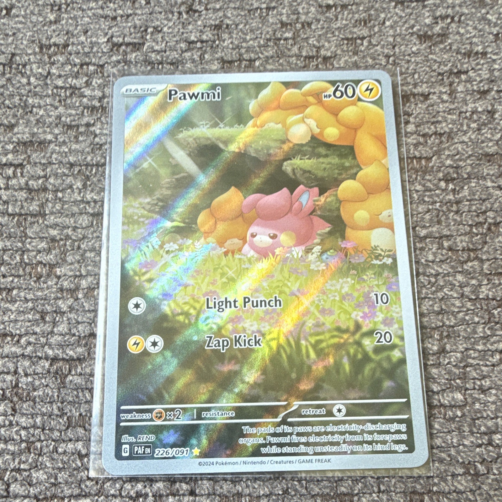Pokemon TCG Pawmi 226/091 SV Paldean Fates Illustration Rare Holo EN 2024