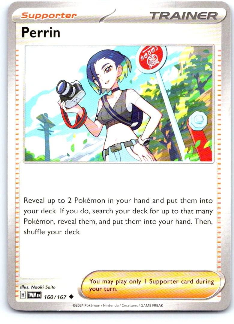 Perrin 160/167 Uncommon Twilight Masquerade Pokemon Near Mint
