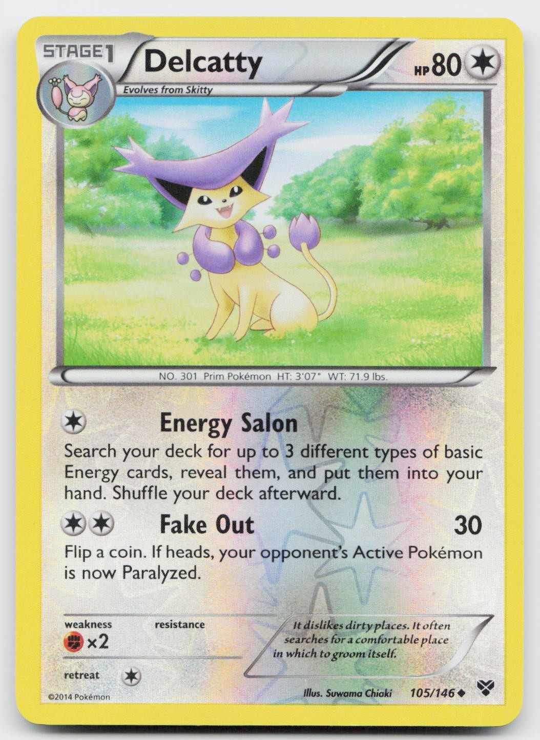 Delcatty 105/146 Uncommon XY Pokemon Reverse Holo Near Mint