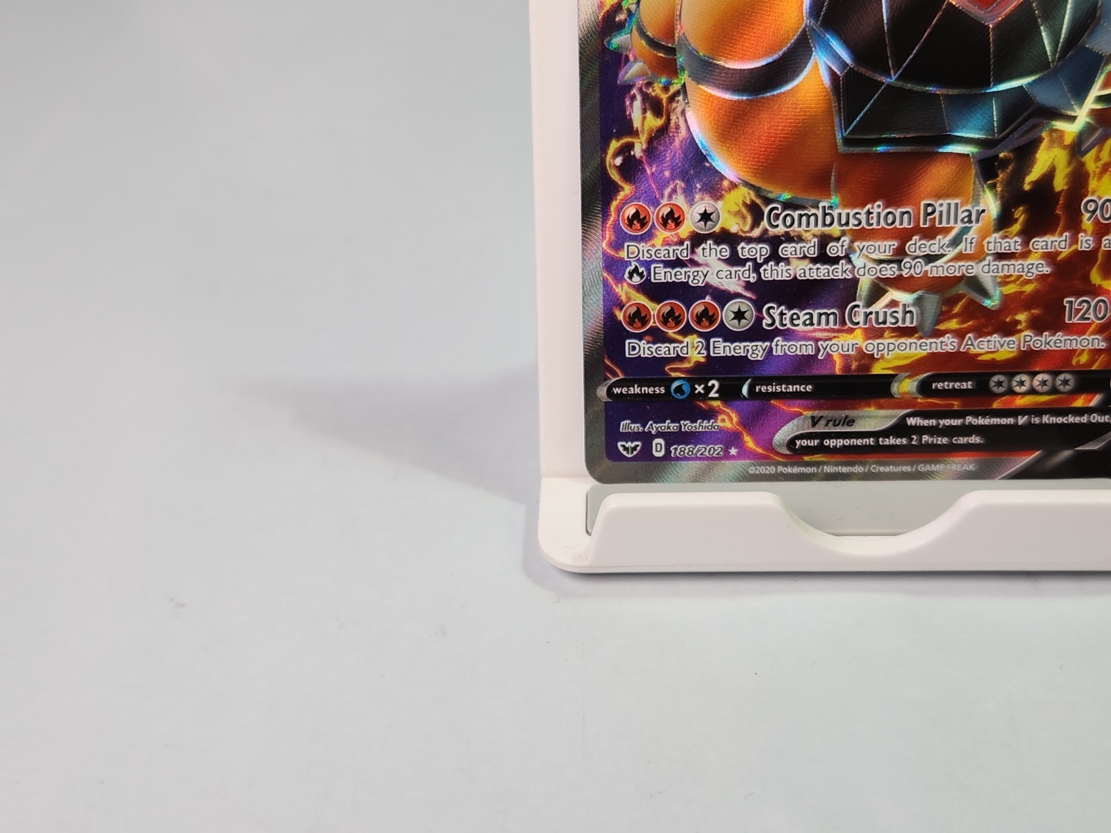 Torkoal V 188/202 Full Art Sword & Shield Base Set Pokemon