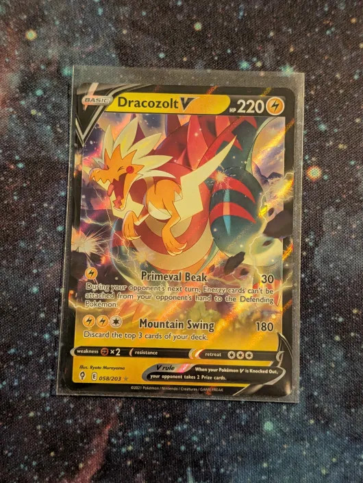 Dracozolt V 058/203 Holo V Rare Evolving Skies Pokemon Holo Near Mint