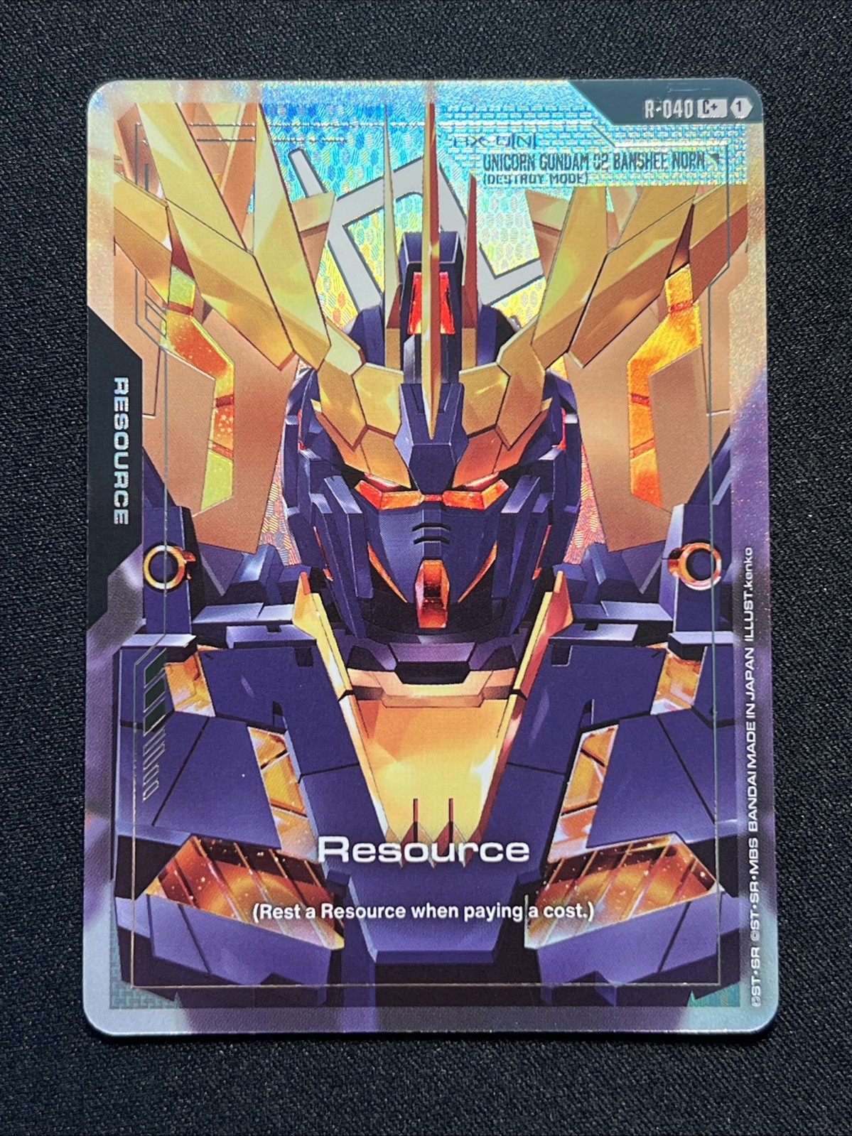 Gundam TCG ~ Resource Unicorn Gundam 02 Banshee ~ R-040 C+ Phantom Aria : M/NM