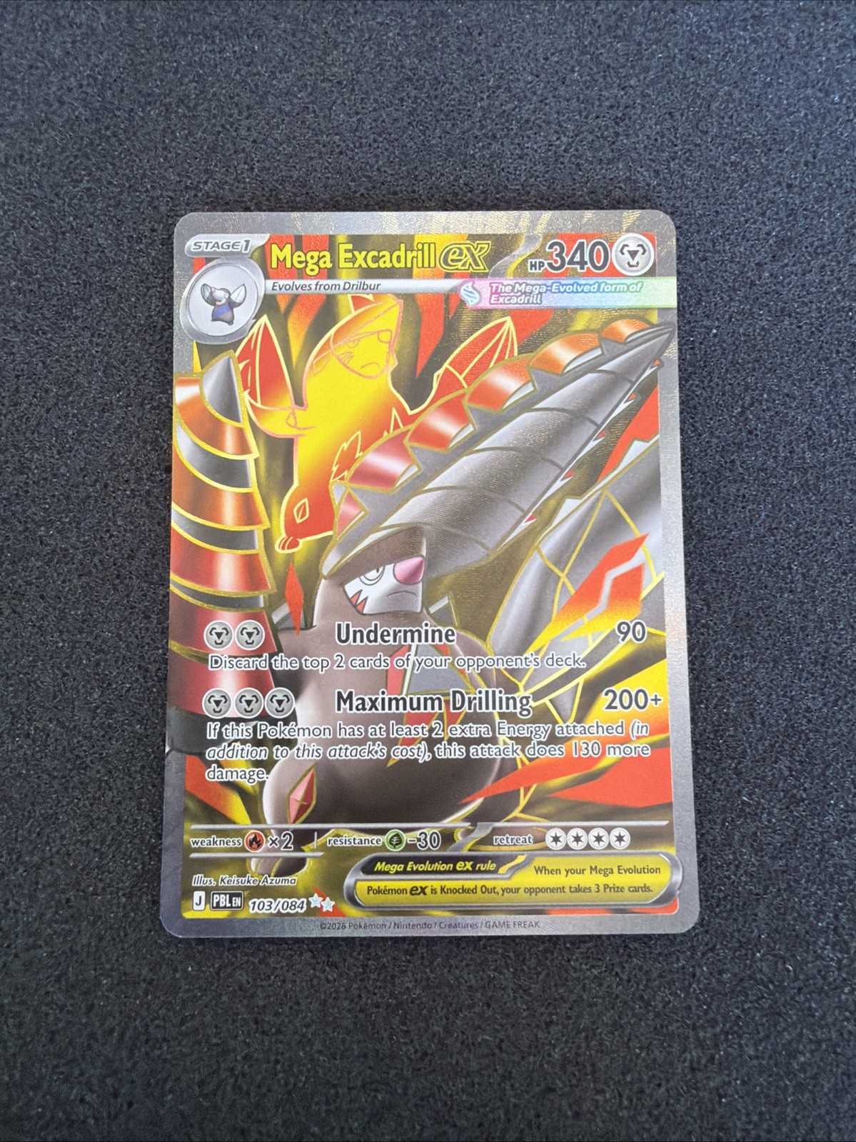 Mega Excadrill ex 103/084 Ultra Rare Pitch Black Pokemon Holo Near Mint