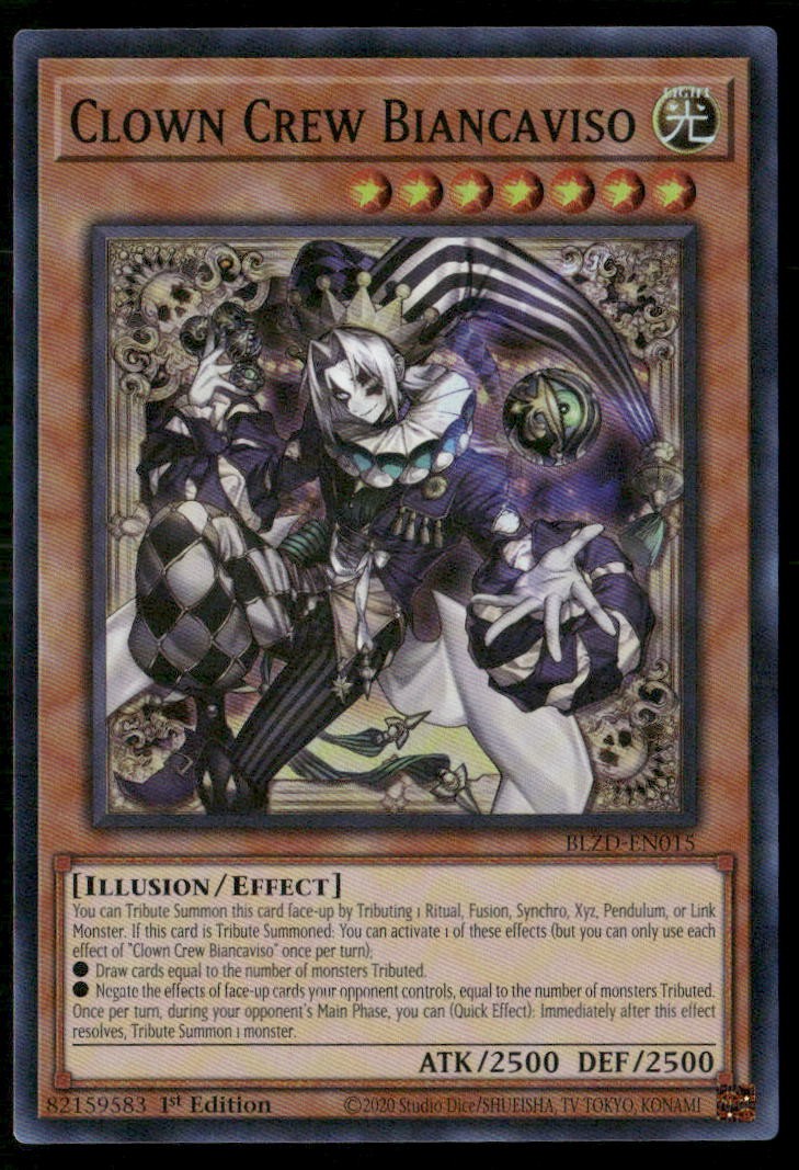 Clown Crew Biancaviso BLZD-EN015 Super Rare Yu-Gi-Oh 1st Edition Near Mint