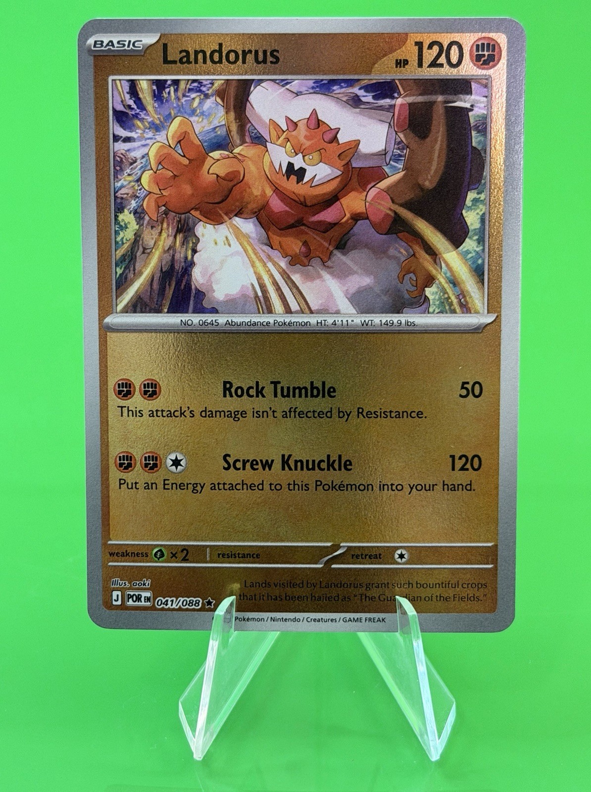Pokemon Landorus Mega Evolution Perfect Order Reverse Holo Rare 041/088 NM!!!