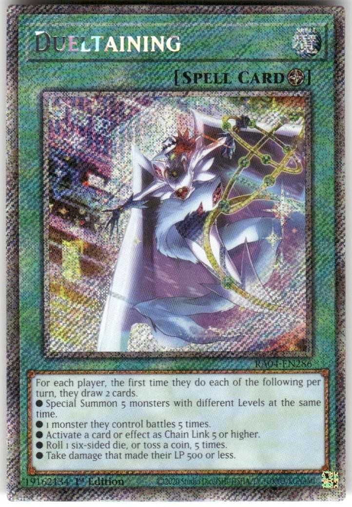 Dueltaining Platinum Secret Rare RA04-EN286 QC Stampede Yu-Gi-Oh 1st Ed